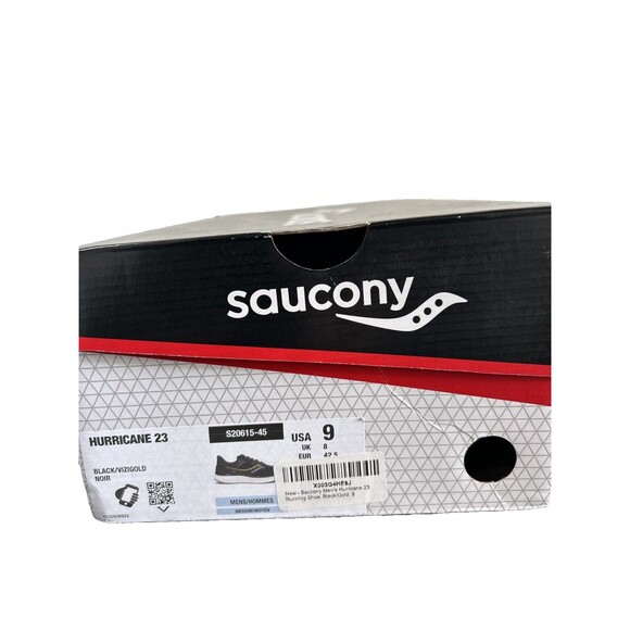 Saucony Men\'s Hurricane 23 Running Shoe Black/Gold Size US 9 New in Box main image 5